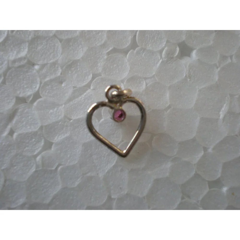 NIP Delicate Sterling Silver Genuine Ruby Heart Pendant 3/8